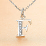 Kette mit Anhänger aus 925er Sterling-Silber, verschiedene Buchstaben, 45cm