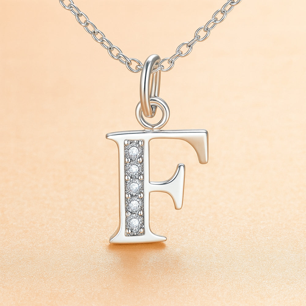 Kette mit Anhänger aus 925er Sterling-Silber, verschiedene Buchstaben, 45cm