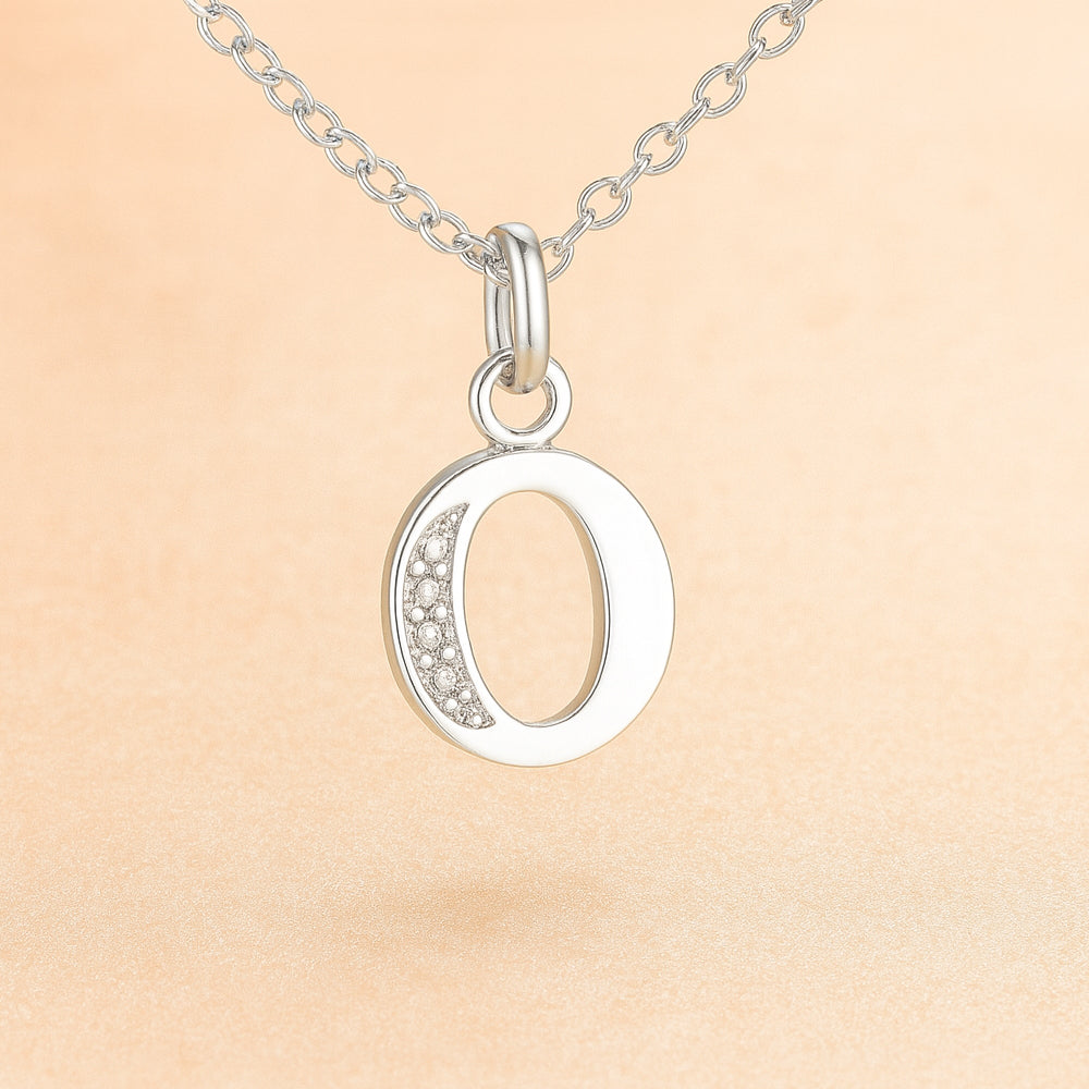 Kette mit Anhänger aus 925er Sterling-Silber, verschiedene Buchstaben, 45cm