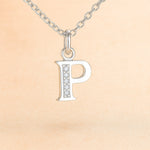 Kette mit Anhänger aus 925er Sterling-Silber, verschiedene Buchstaben, 45cm