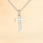 Kette mit Anhänger aus 925er Sterling-Silber, verschiedene Buchstaben, 45cm