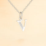 Kette mit Anhänger aus 925er Sterling-Silber, verschiedene Buchstaben, 45cm