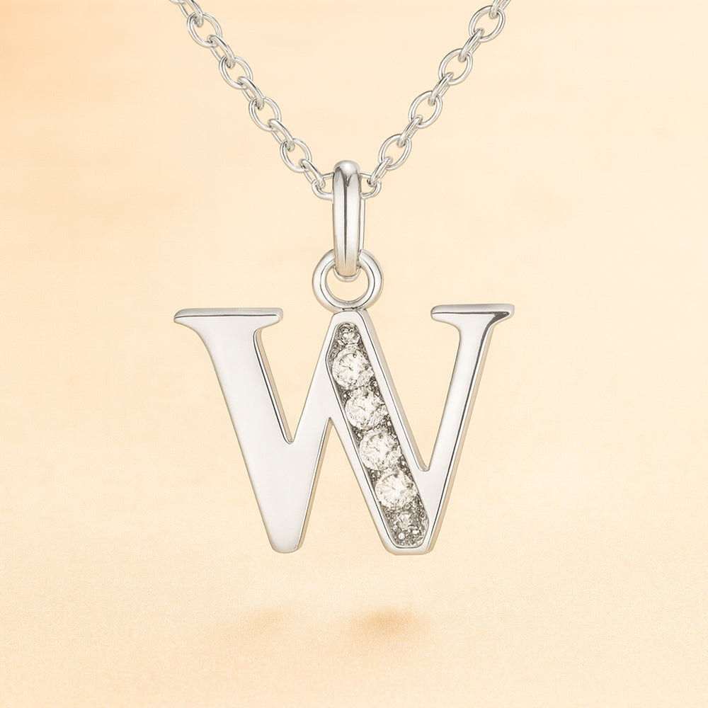 Kette mit Anhänger aus 925er Sterling-Silber, verschiedene Buchstaben, 45cm
