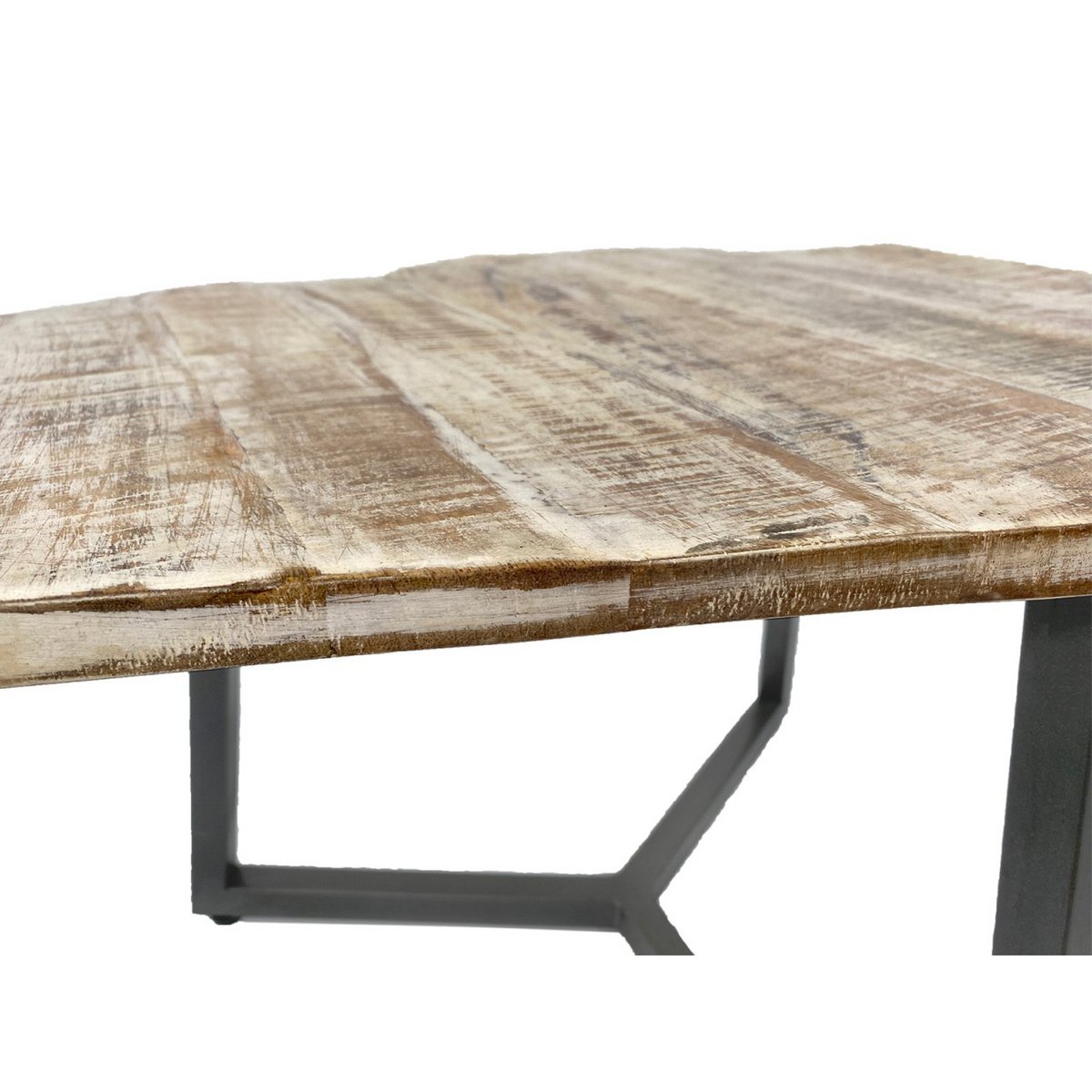 Beistelltisch - 56 x 47 cm - nachhaltig Wohnzimmer Tisch - Couchtisch - Nizza - Metall-Gestell