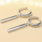 Ohrringe aus 925er Sterling-Silber, Zirkonia Stäbchen