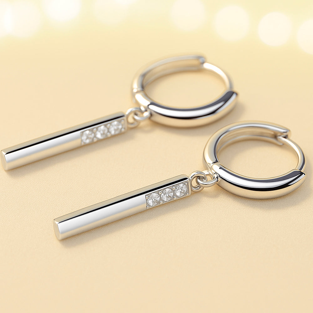 Ohrringe aus 925er Sterling-Silber, Zirkonia Stäbchen