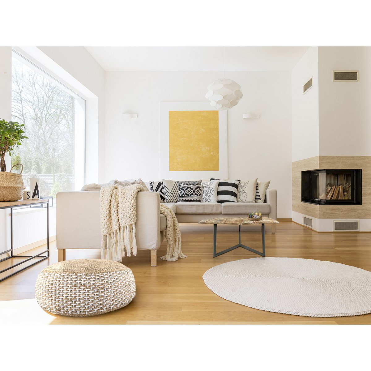 Beistelltisch - 56 x 47 cm - nachhaltig Wohnzimmer Tisch - Couchtisch - Nizza - Metall-Gestell