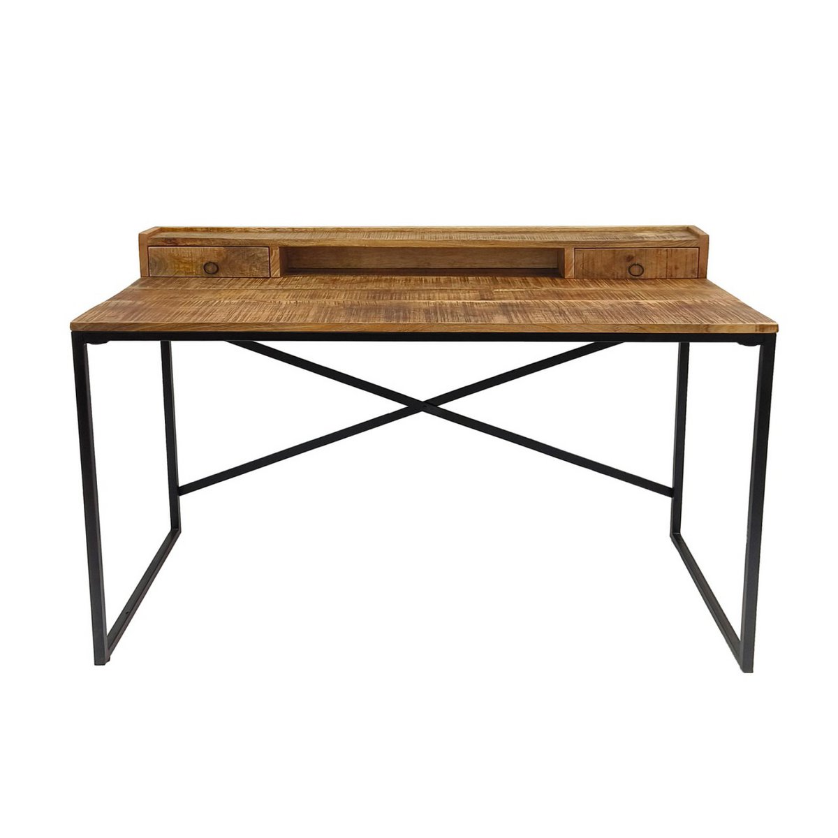 Industrial Schreibtisch Computertisch - 120x88x55cm - Liverpool - Metall-Gestell schwarz