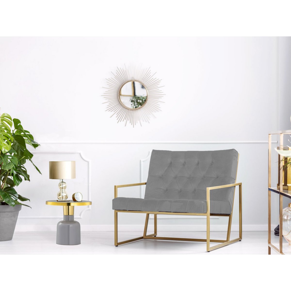 Beistelltisch rund ø 45 H 45 cm Dekotisch Lampentisch Sofatisch Glam Tisch Metall und Emaille