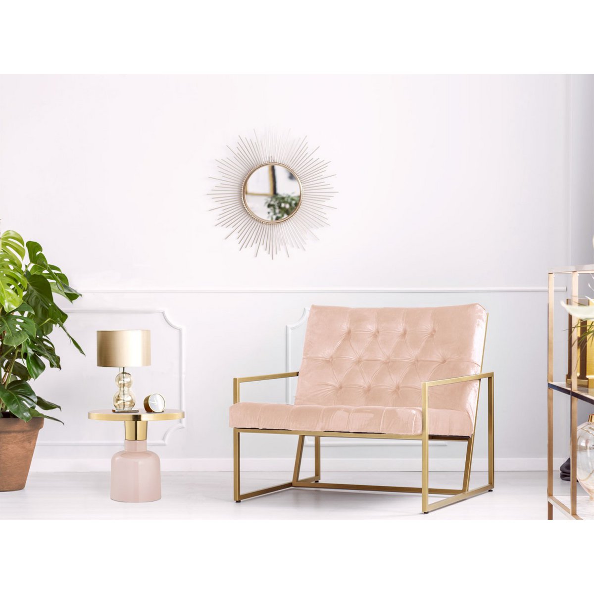 Beistelltisch rund ø 45 H 45 cm Dekotisch Lampentisch Sofatisch Glam Tisch Metall und Emaille