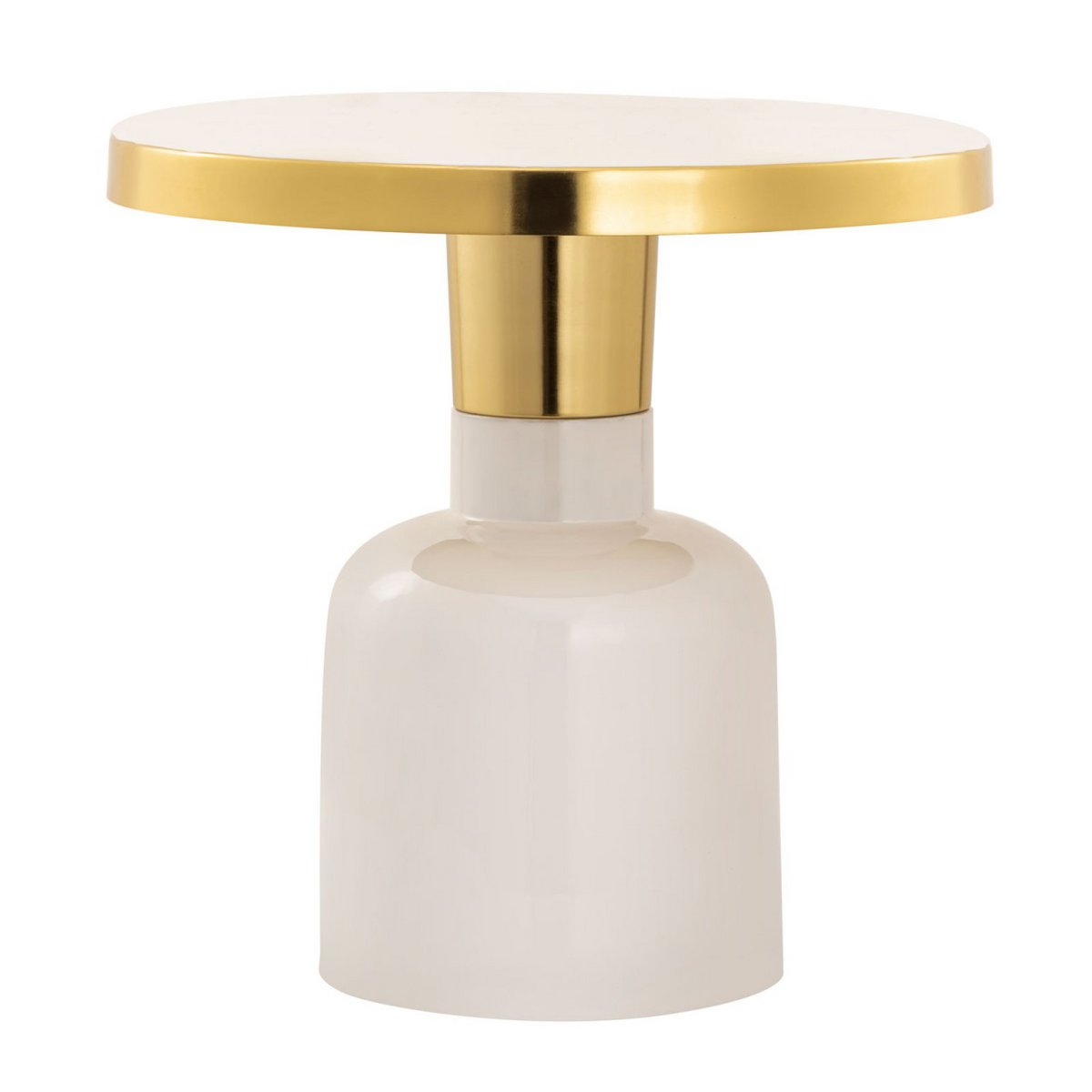 Beistelltisch rund ø 45 H 45 cm Dekotisch Lampentisch Sofatisch Glam Tisch Metall und Emaille