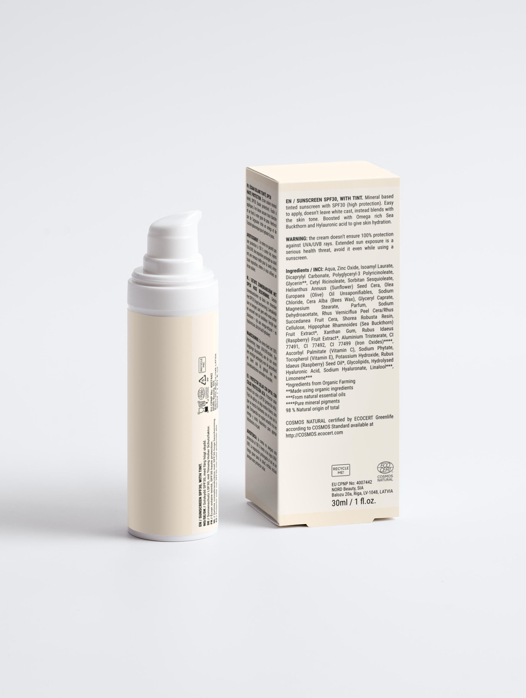 Sonnencreme SPF30, mit Tönung - 30ml