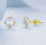 Ohrstecker aus 925er Sterling-Silber, Zirkonia in Brillantschliff, 7mm