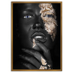 Golden Face IV - Leinwandbild Luxuriös