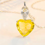 Kette mit Anhänger aus 925er Sterling-Silber, Glasherz