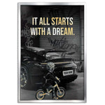 It all starts with a dream - Dein Wunschkennzeichen - Leinwandbild Motivation