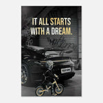 It all starts with a dream - Dein Wunschkennzeichen - Leinwandbild Motivation