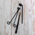 Kerzenpflege-Set Schwarz – Dochtschere, Kerzenlöscher & Dochtheber für Duftkerzen