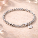 Armband aus 925er Sterling-Silber, Rundes Panzerkettenarmband, 20cm