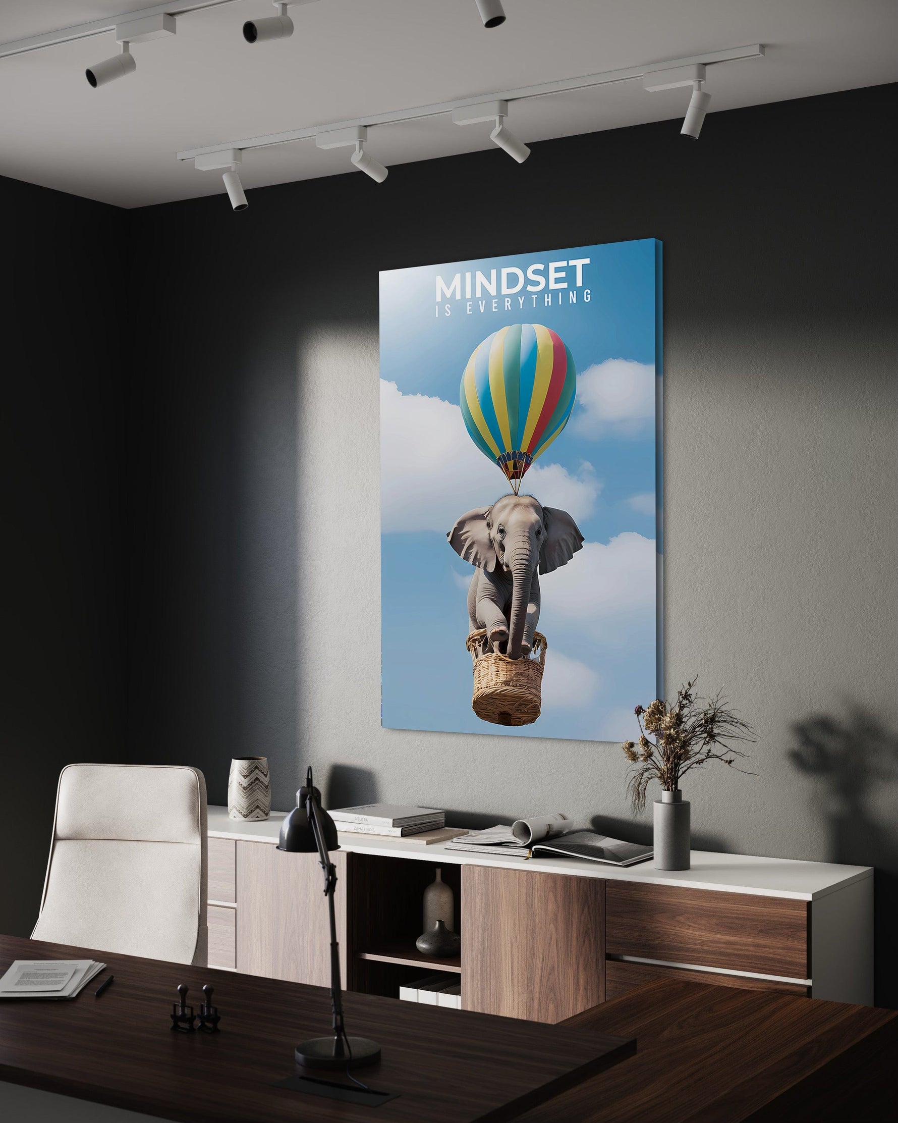 Mindset is everything - Leinwandbild Motivation