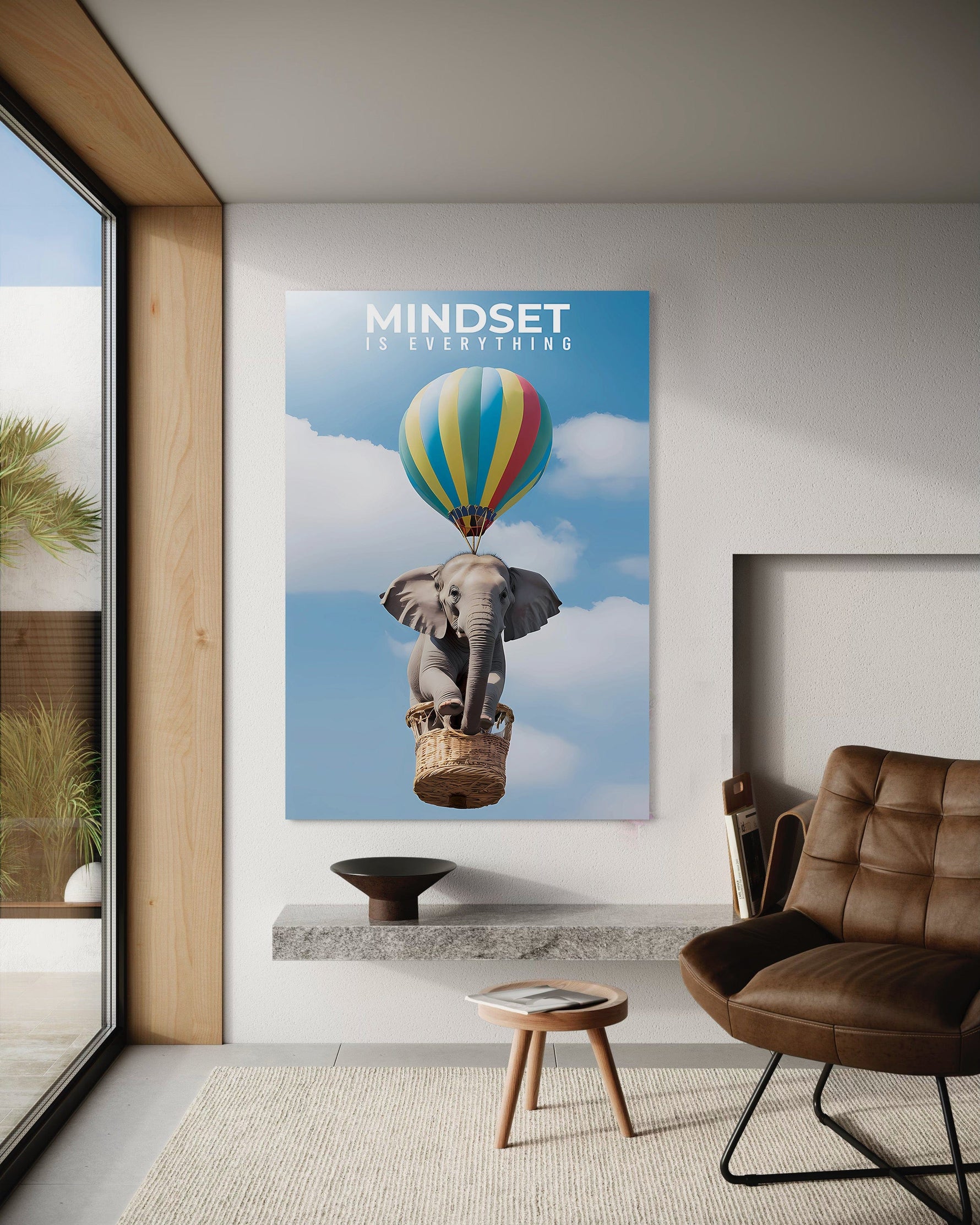 Mindset is everything - Leinwandbild Motivation