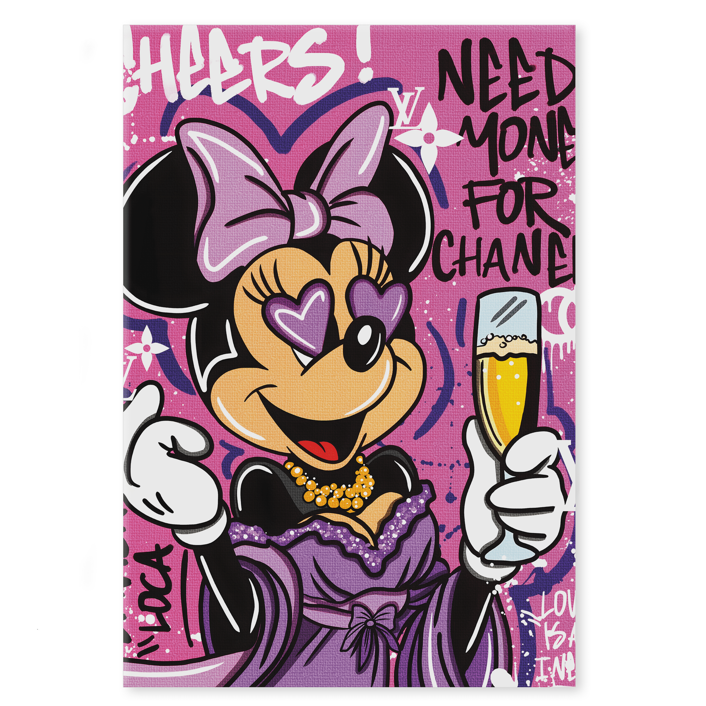 Minnie needs Money - Leinwandbild Pop Art / Motivation