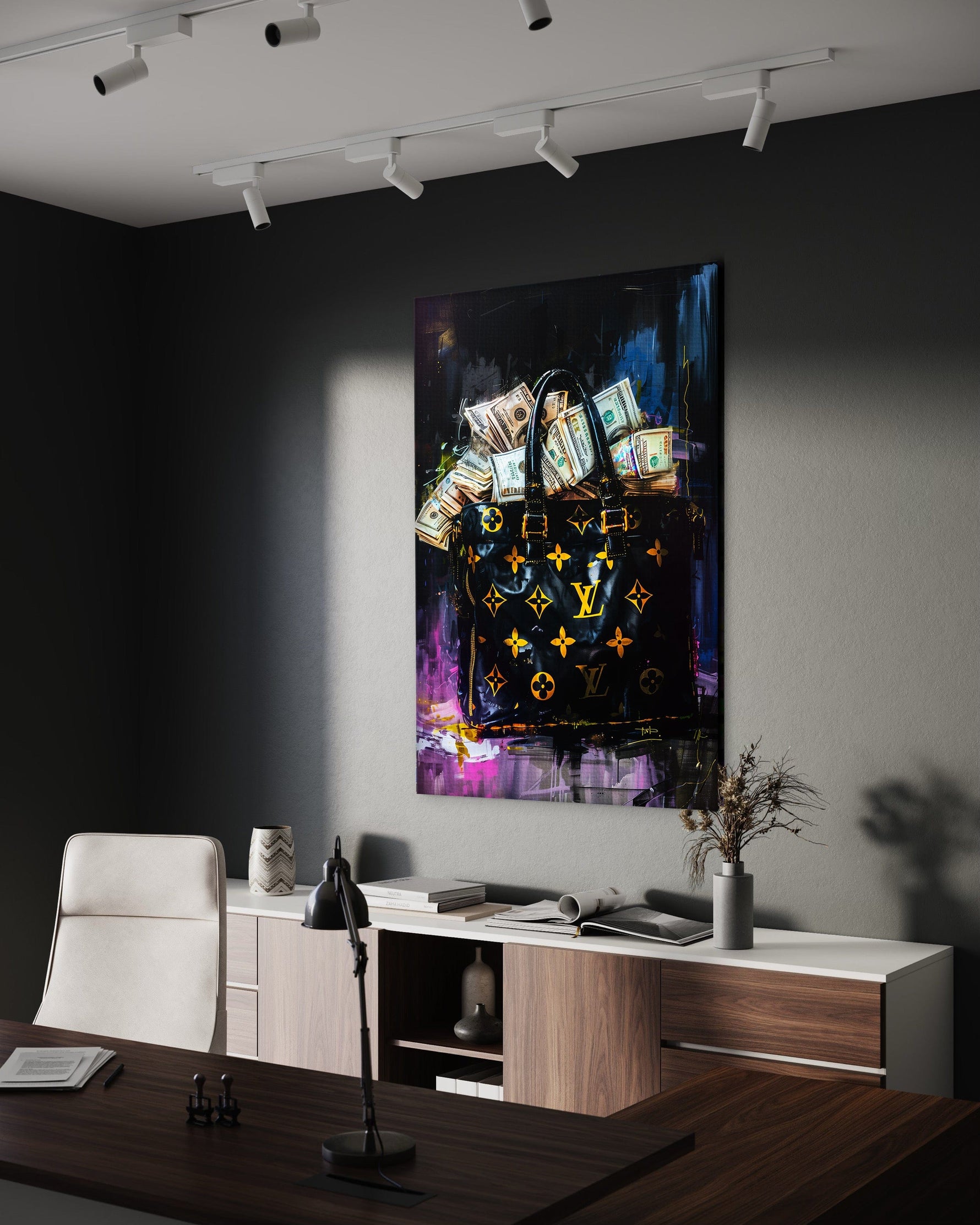 Money Stacks - Leinwandbild Pop Art / Luxuriös