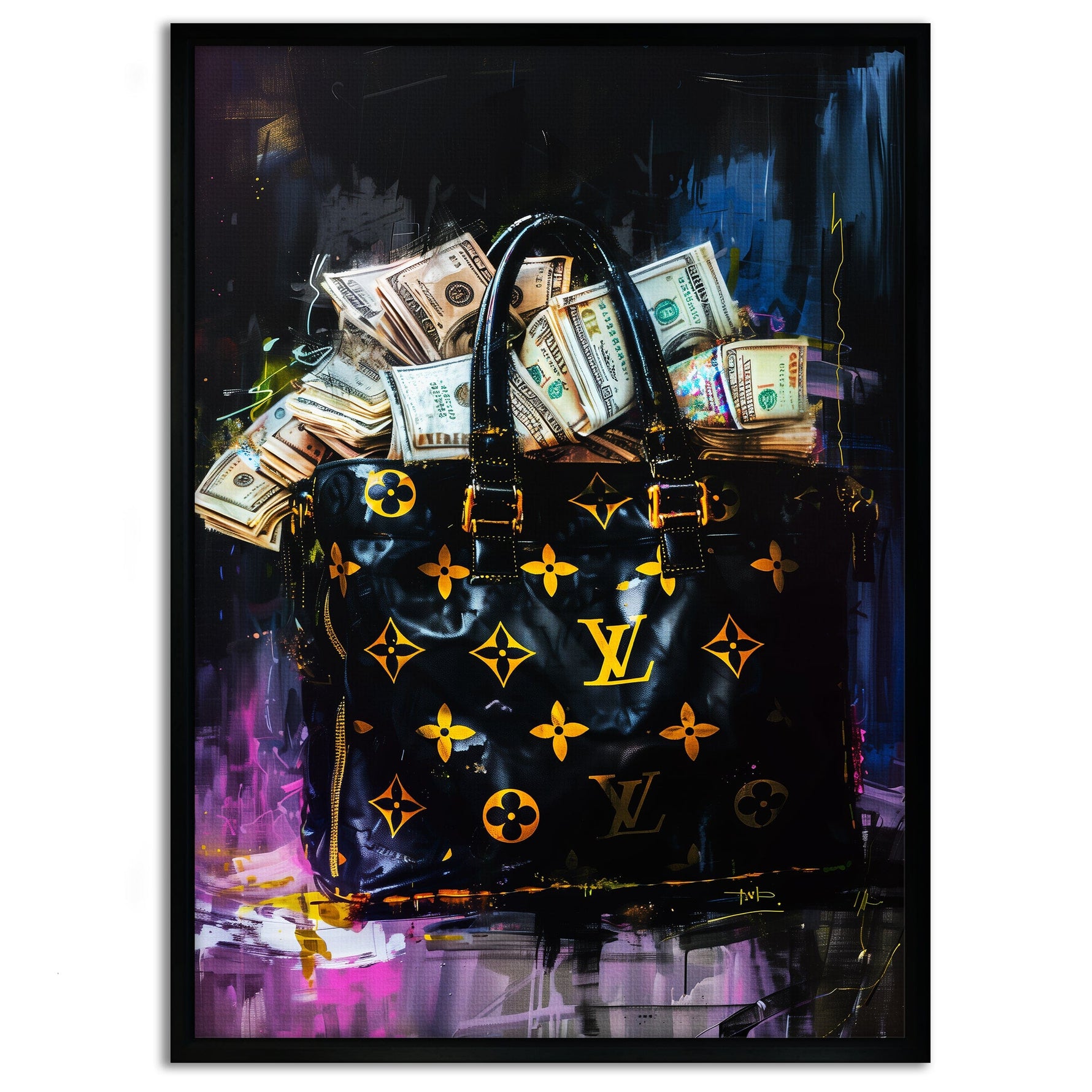 Money Stacks - Leinwandbild Pop Art / Luxuriös
