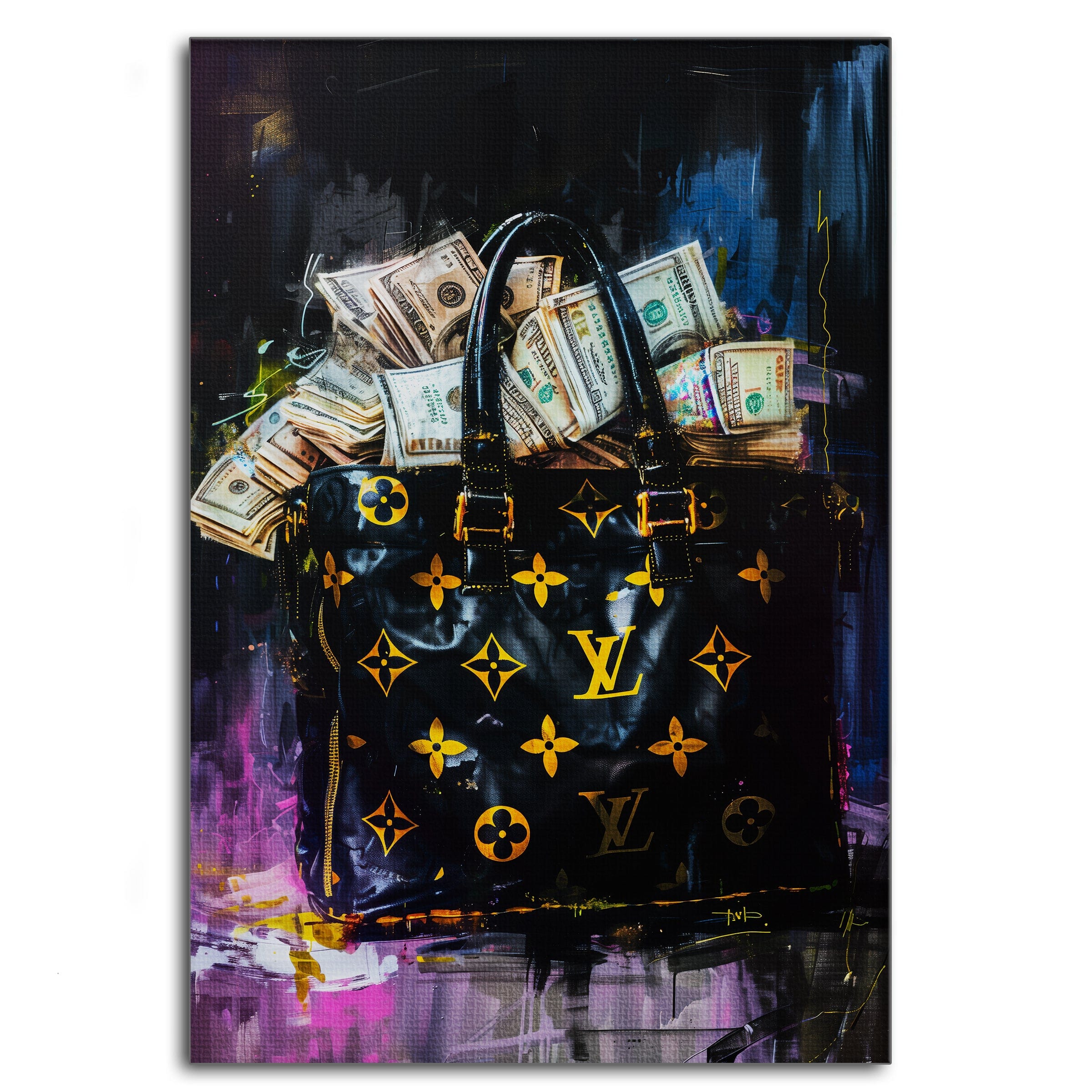 Money Stacks - Leinwandbild Pop Art / Luxuriös