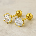 Ohrstecker aus 925er Sterling-Silber, Zirkonia in Brillantschliff, 5mm