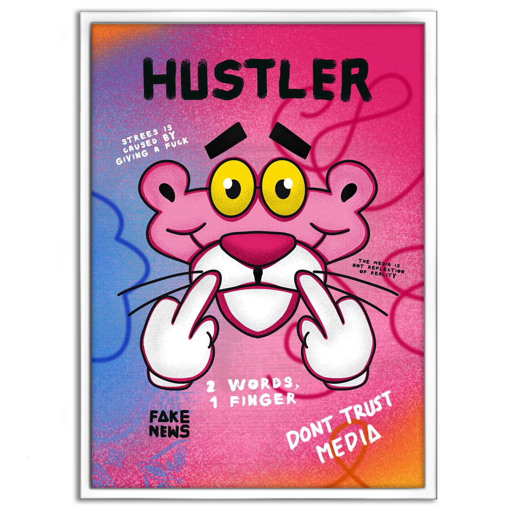 Pink Panther Hustler - Leinwandbild Pop Art