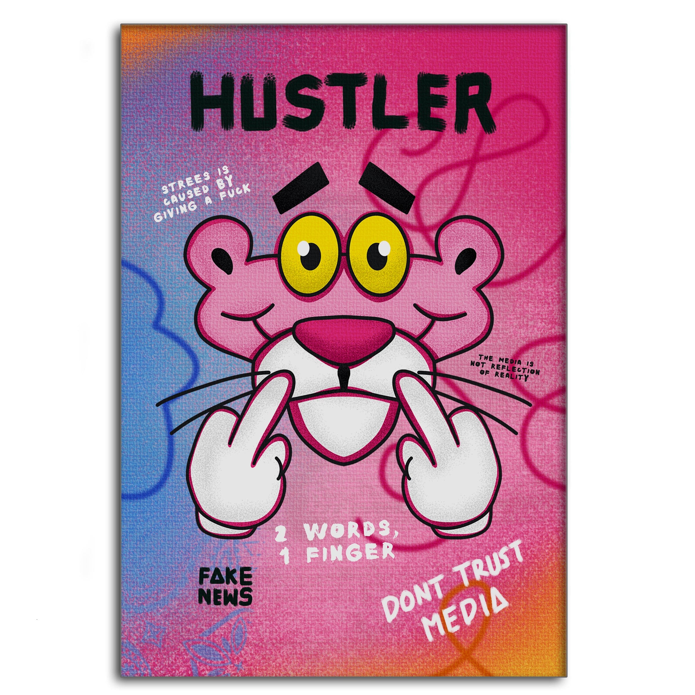 Pink Panther Hustler - Leinwandbild Pop Art
