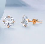 Ohrstecker aus 925er Sterling-Silber, Zirkonia in Brillantschliff, 7mm