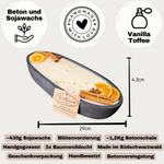 DochtFreunde "Black-Ship" | Handgemachte Betonkerze Schwarz | Vanilla Toffee