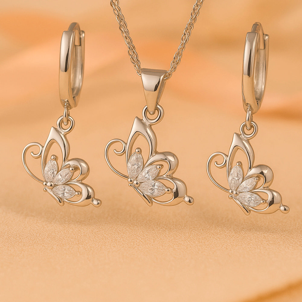 Schmuck Set aus 925er Sterling Silber, Happy Butterfly