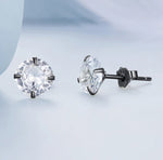 Ohrstecker aus 925er Sterling-Silber, Zirkonia in Brillantschliff, 7mm