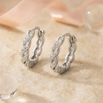 Ohrringe aus 925er Sterling-Silber, Creolen mit Zirkonia