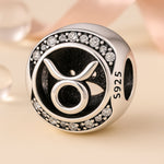 Armband / Charm aus 925er Sterling-Silber, mit Motiv Sternzeichen, Kugel, 1,2cm