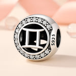 Armband / Charm aus 925er Sterling-Silber, mit Motiv Sternzeichen, Kugel, 1,2cm