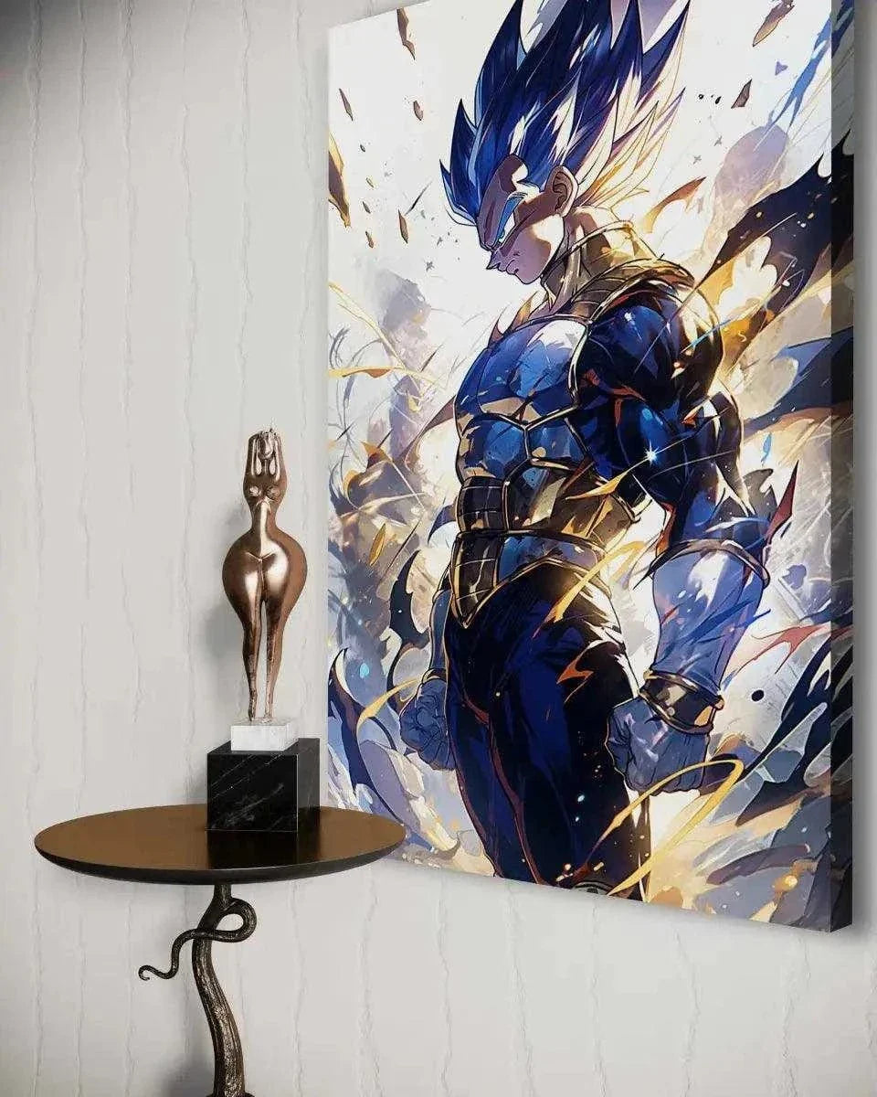 Vegeta Rage Leinwandbild - Dragon Ball Z Anime Wandbild - Premium Canvas Druck