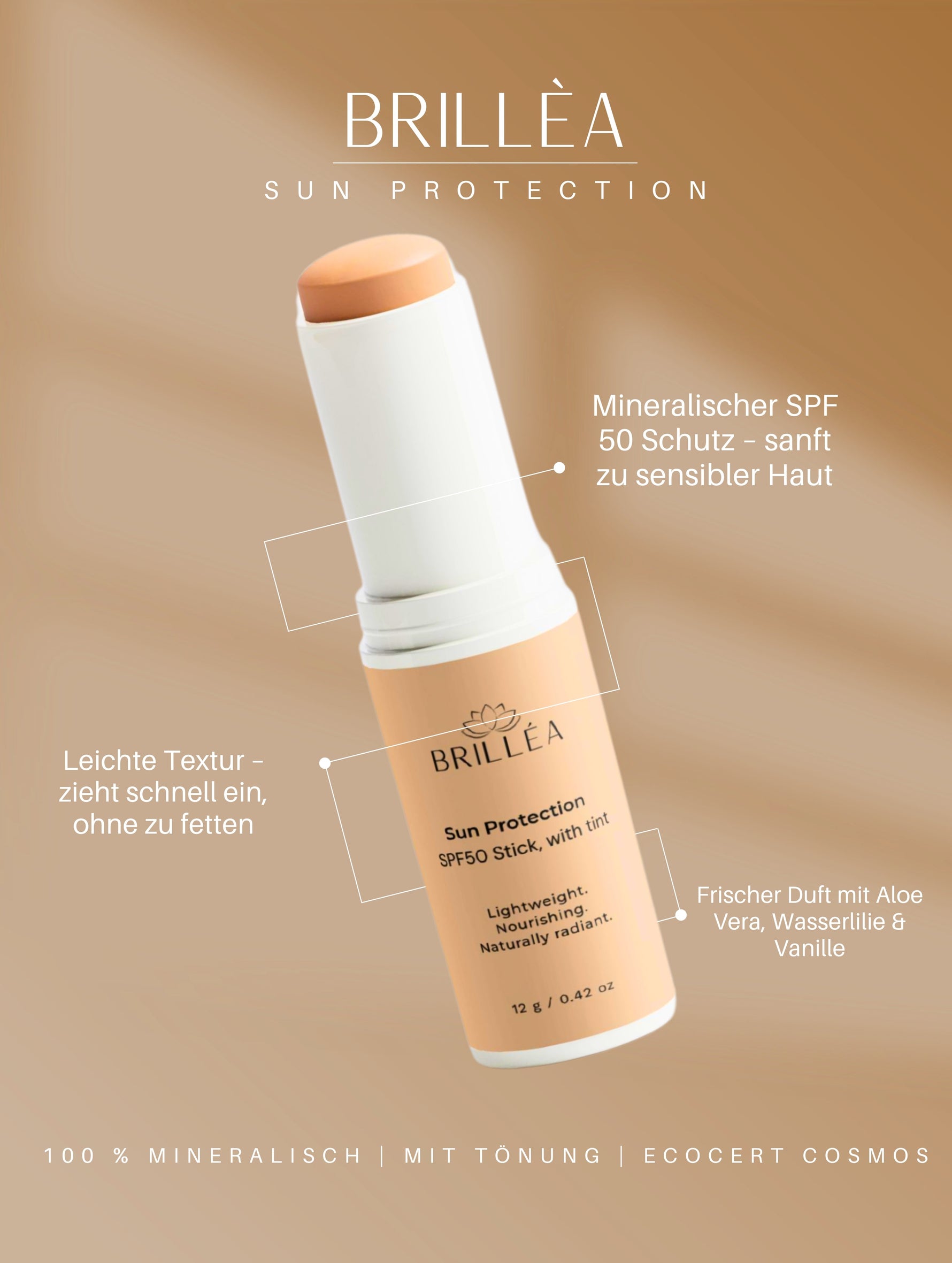 Sun Protection SPF50 Stick, with tint | Sonnenschutz SPF50 Stick mit Tönung