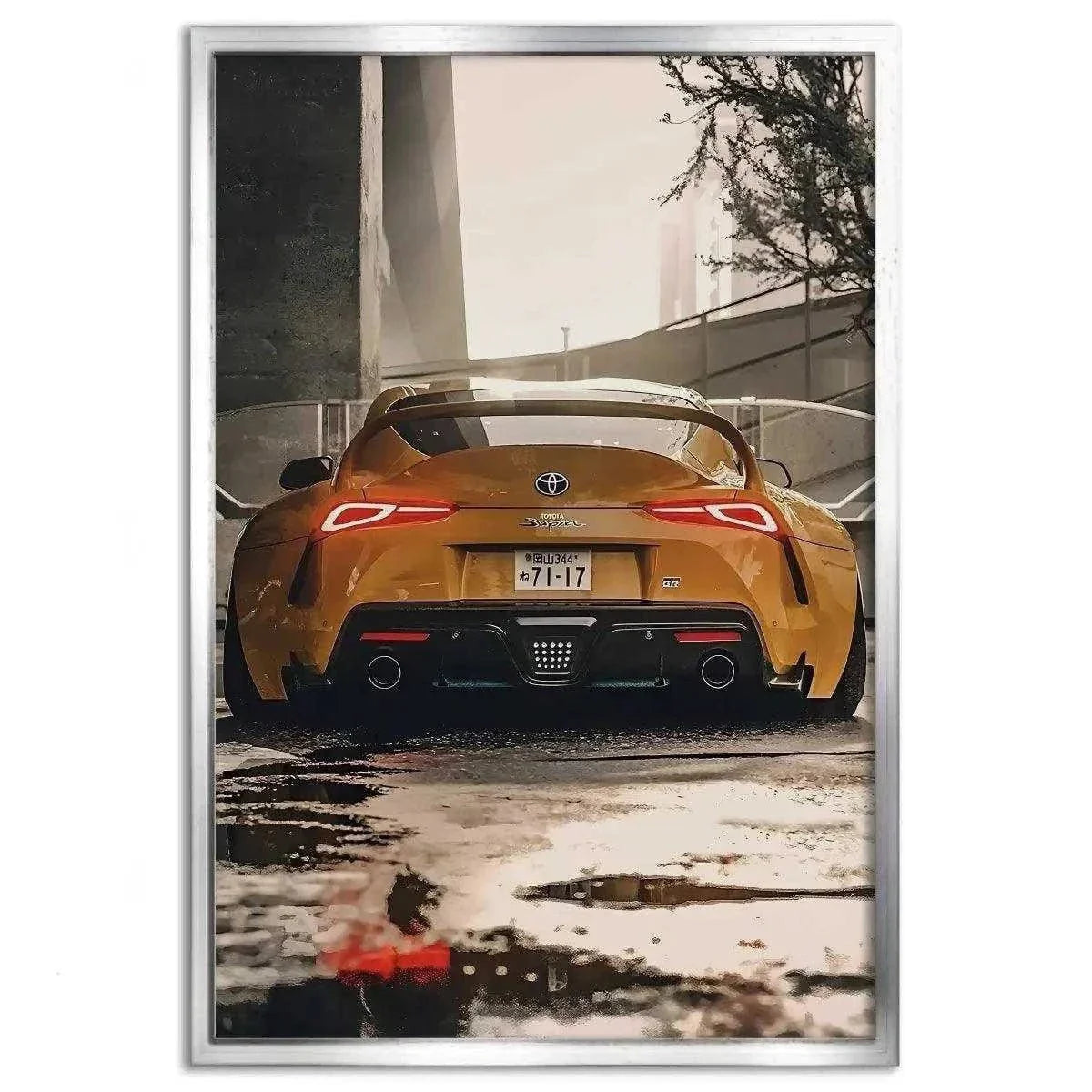 Yellow Supra - Auto Leinwandbild