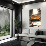 Yellow Supra - Auto Leinwandbild