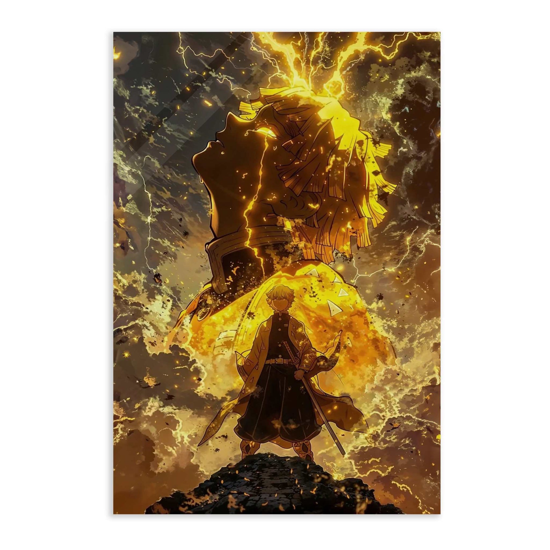 Zenitsu Rage - Demon Slayer - Anime Leinwandbild